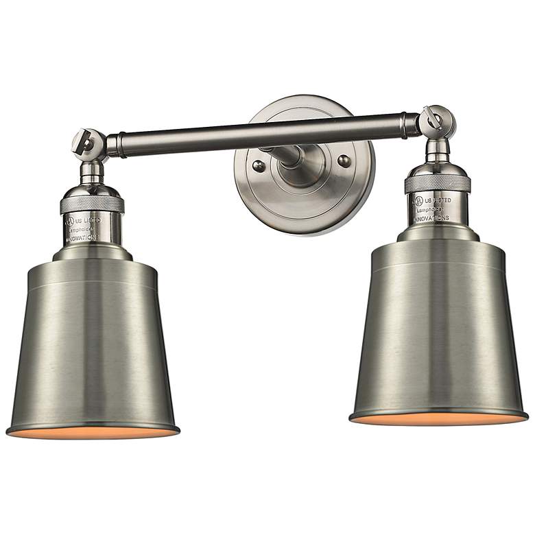 Image 1 Addison 7" High Satin Nickel 2-Light Adjustable Wall Sconce