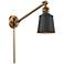 Addison 8" Brushed Brass LED Swing Arm With Matte Black Shade