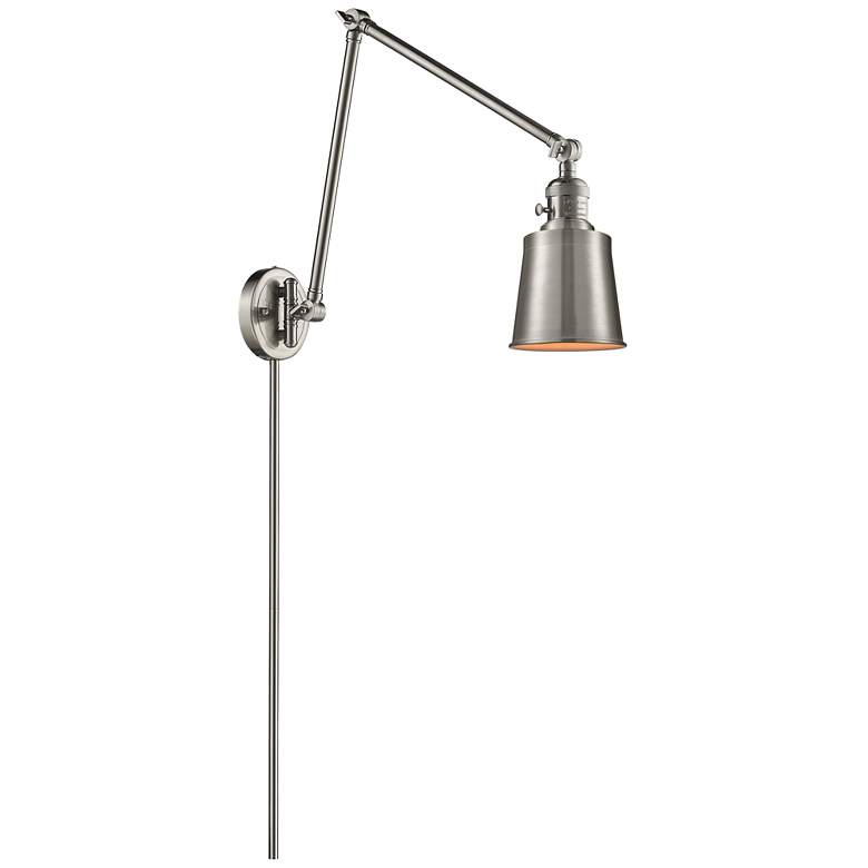 Image 1 Addison 8" Brushed Nickel LED Double Swing Arm With Brushed Nickel Sha