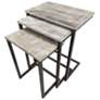 Addison Aged Iron Base Natural Driftwood Top Nesting Table Set