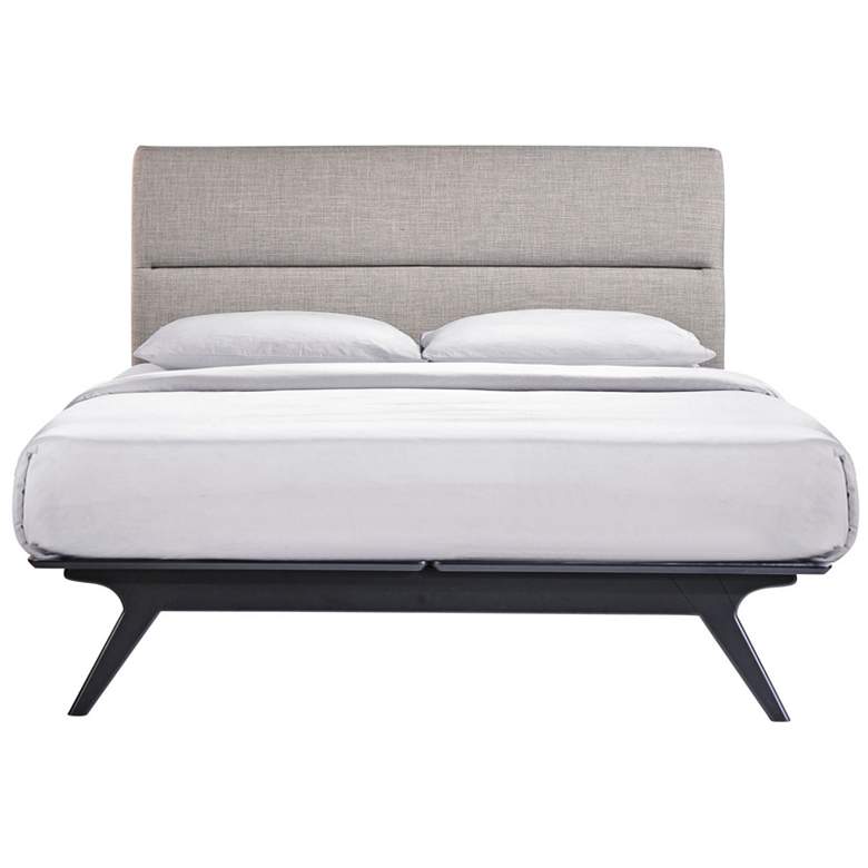 Image 5 Addison Gray Fabric Black Platform Queen Bed more views