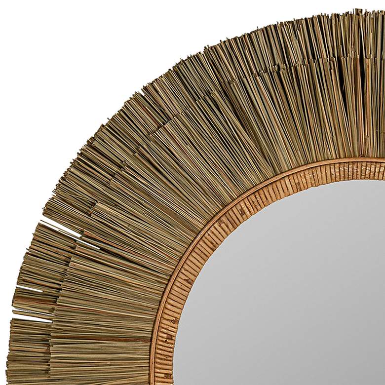 Image 3 Addison Natural Rattan 34 1/2" Round Wall Mirror more views