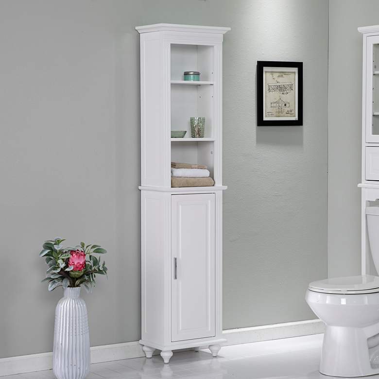 Image 1 Addleton 16 1/4 inch Wide White 3-Shelf Bath Storage Cabinet
