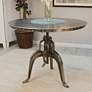 Addy 36" Wide Antique Nickle Adjustable Crank Dining Table