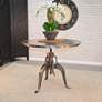 Addy 36" Wide Antique Nickle Adjustable Crank Dining Table