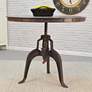 Addy 36" Wide Industrial Iron Adjustable Crank Dining Table