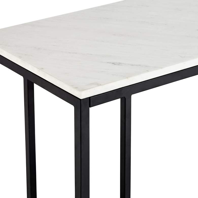 Image 4 Addy 52 1/4" Wide Stone and Black Iron Console Table more views