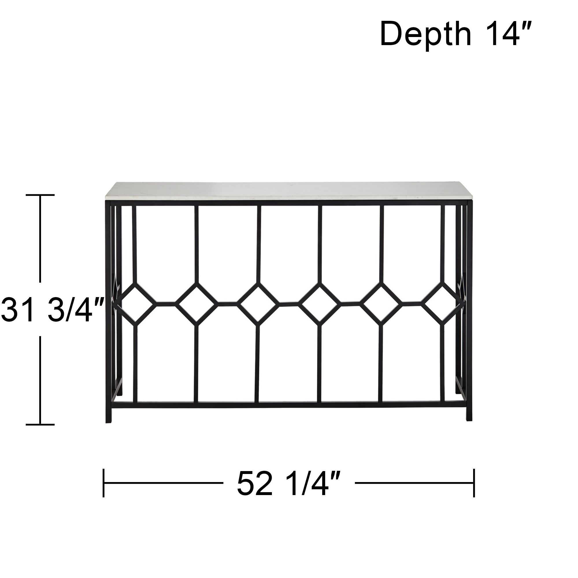Addy 52 1/4" Wide Stone and Black Iron Console Table in scene