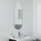 Addy Long 13 3/4" x 39 1/2" Oval Frameless Wall Mirror