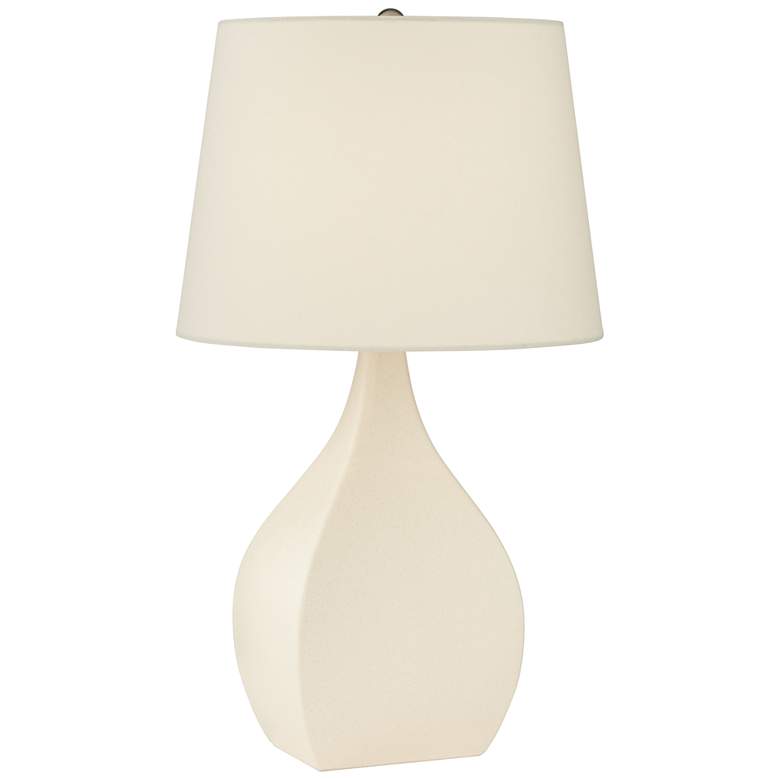 Addy Off-White Linen Ceramic Table Lamp