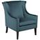 Addy Teal Velvet Wingback Armchair