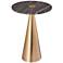 Addyson 16" Wide Brushed Gold and Gray Natural Side Table