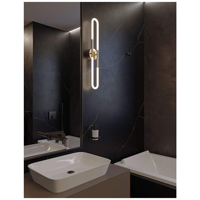 Image 2 Adel 36" Wide Light Antique Brass LED Vanity Light more views