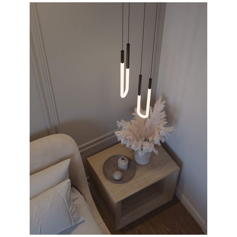 Image 2 Adel 4" Wide Black LED Pendant more views