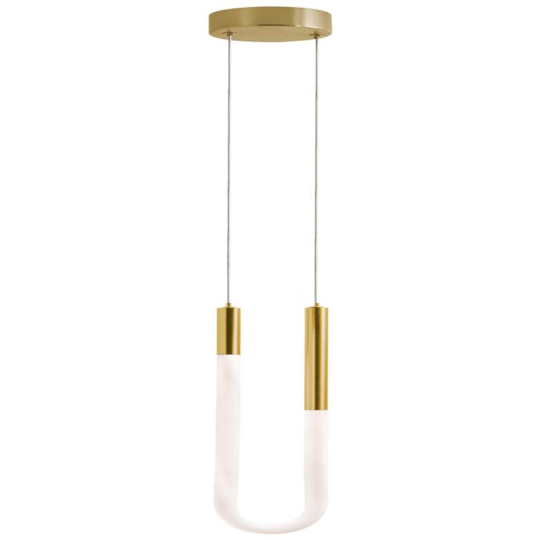 Image 1 Adel 4" Wide Light Antique Brass LED Pendant