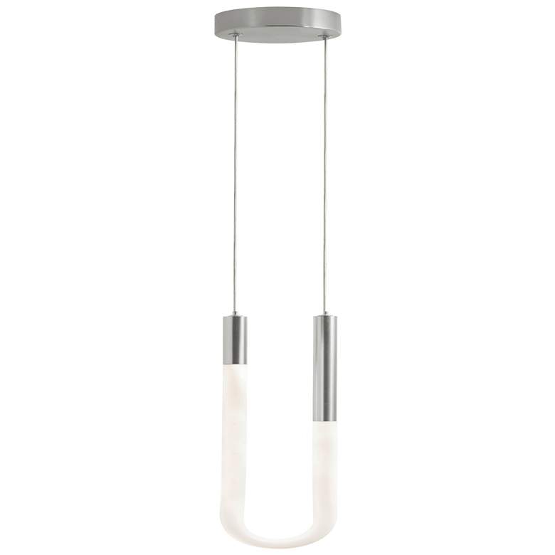 Image 1 Adel 4" Wide Satin Nickel LED Pendant