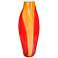 Adel Orange and Red Glass Hand-Blown 22" High Glass Vase