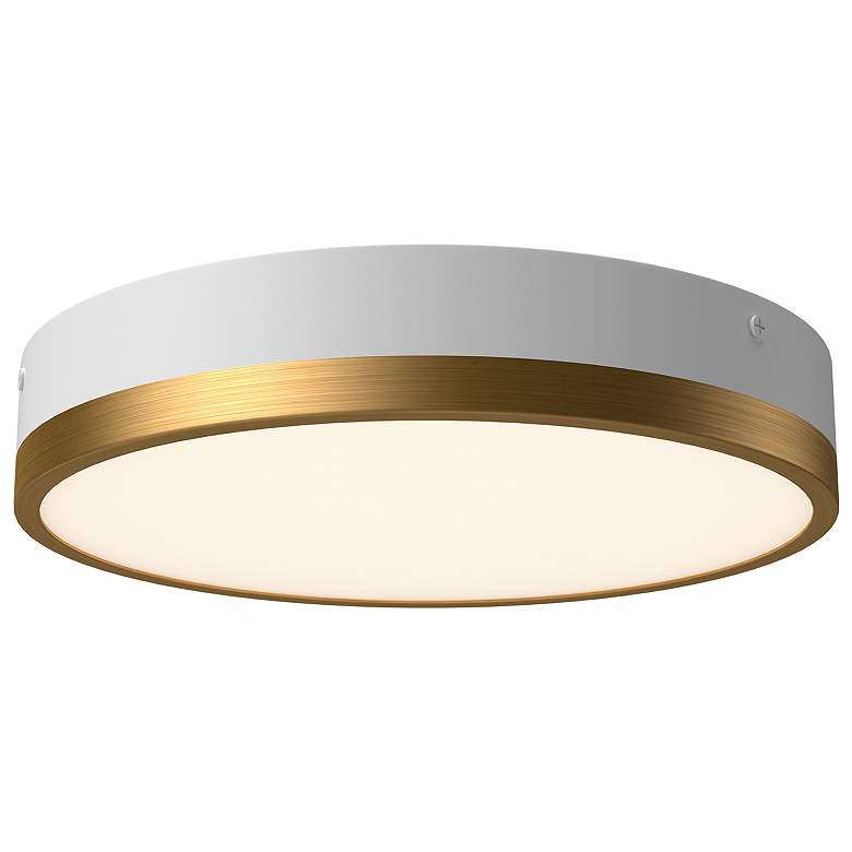 Image 1 Adelaide 11 1/4" Wide Aged Gold and White LED Ceiling Light