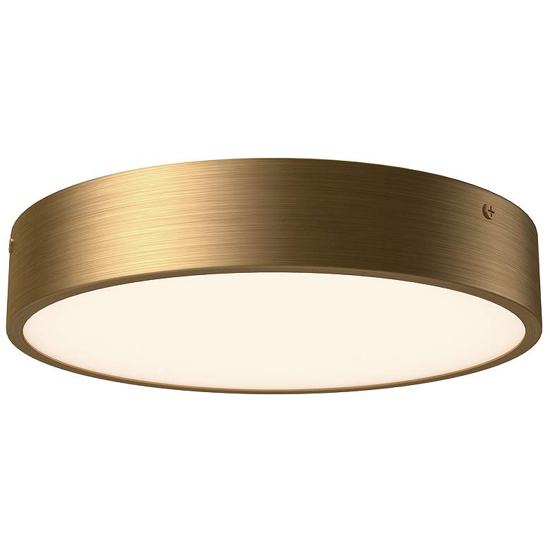 Image 1 Adelaide 11 1/4" Wide Aged Gold Drum LED Ceiling Light