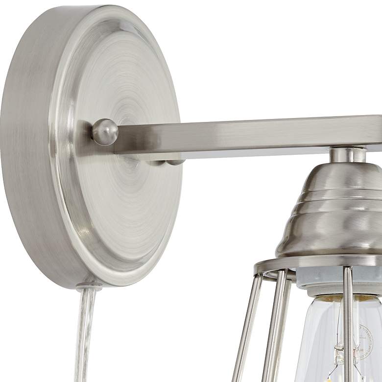 Adelaide Brushed Nickel Cage Plug-In Wall Lamp more views