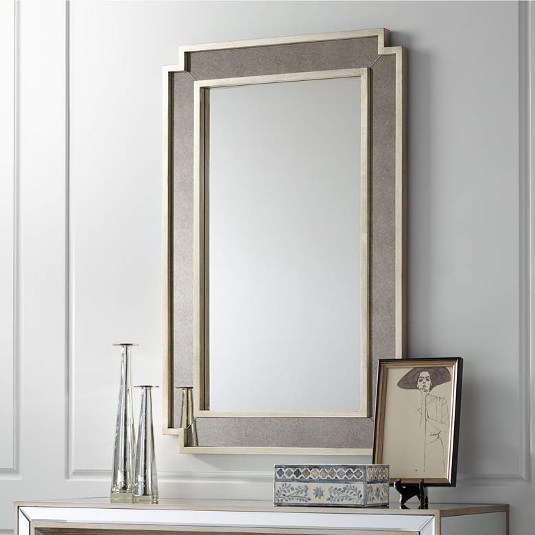 Image 1 Adelaide Champagne Silver 29 inch x 45 inch Wall Mirror
