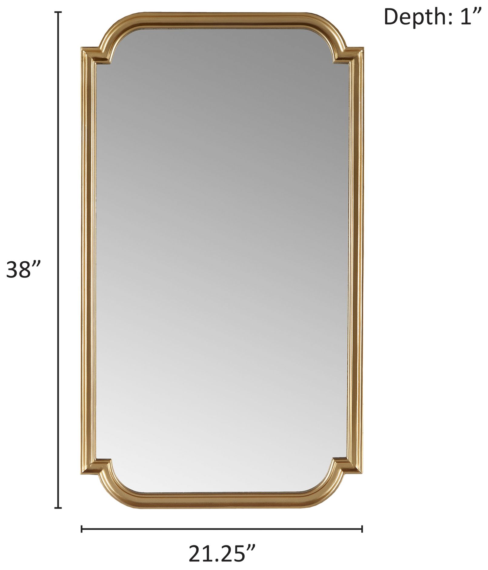 Adelaide Metallic Gold 21 1/4" x 38" Rectangular Wall Mirror in scene