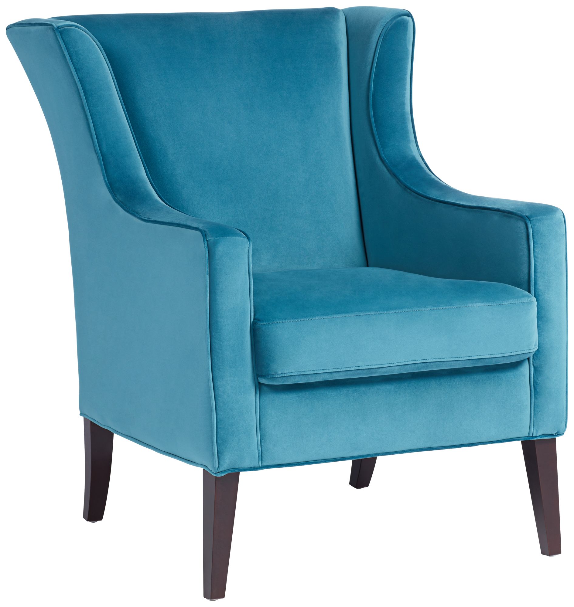 Adelaine Teal Velvet Wingback Armchair 88P47 Lamps Plus