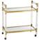 Adele 31 1/2" Clear Acrylic and Gold Rectangular Bar Cart