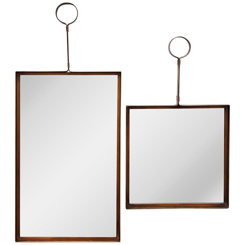 Image 1 Adele Bronze and Copper Metal Wall Mirrors Set of 2