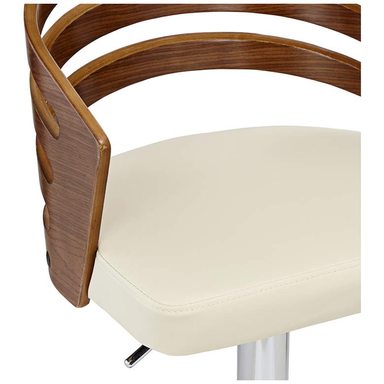 Image 4 Adele Cream Faux Leather Adjustable Swivel Modern Bar Stool more views