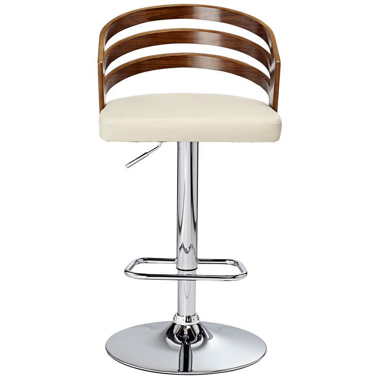 Image 7 Adele Cream Faux Leather Adjustable Swivel Modern Bar Stool more views