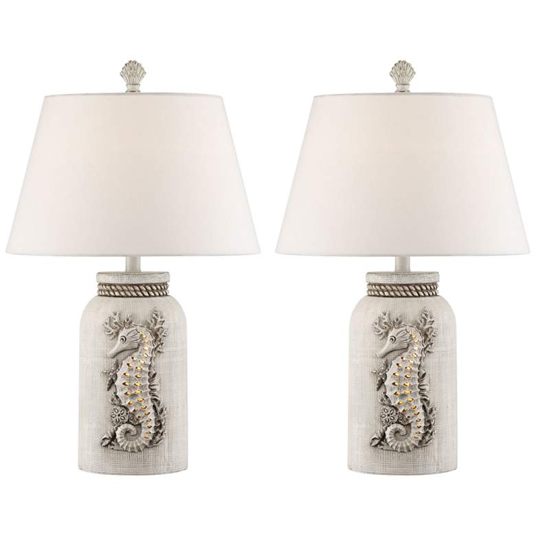 Image 1 Adele Island White Night Light Table Lamps Set of 2