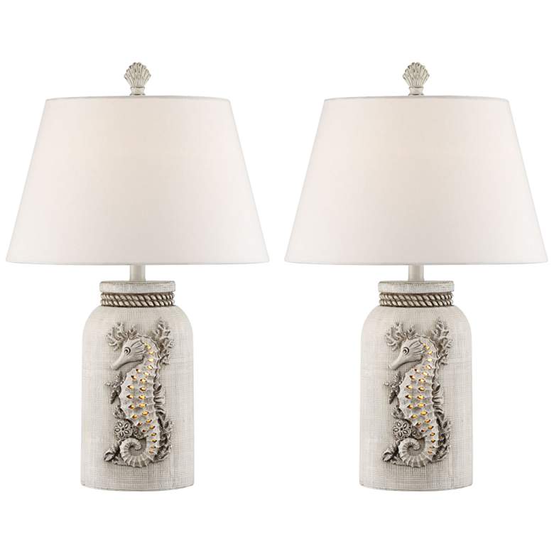 Image 1 Adele Island White Night Light Table Lamps Set of 2