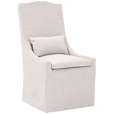 Adele Outdoor Slipcover Dining Chair, Performance Blanca, Gray Teak