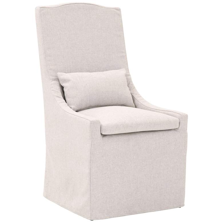 Image 1 Adele Outdoor Slipcover Dining Chair, Performance Blanca, Gray Teak