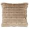 Adele Warm Brown 18" Square Plush Faux Fur Pillow