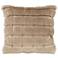 Adele Warm Brown 18" Square Plush Faux Fur Pillow