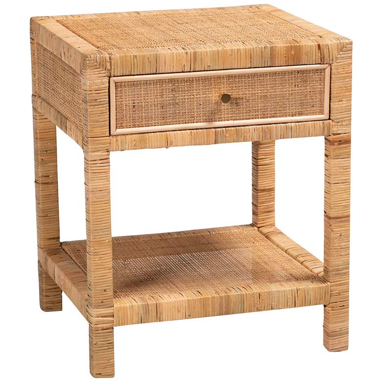 Image 2 Adelia 20 1/2" Wide Natural Brown Rattan 1-Drawer Nightstand