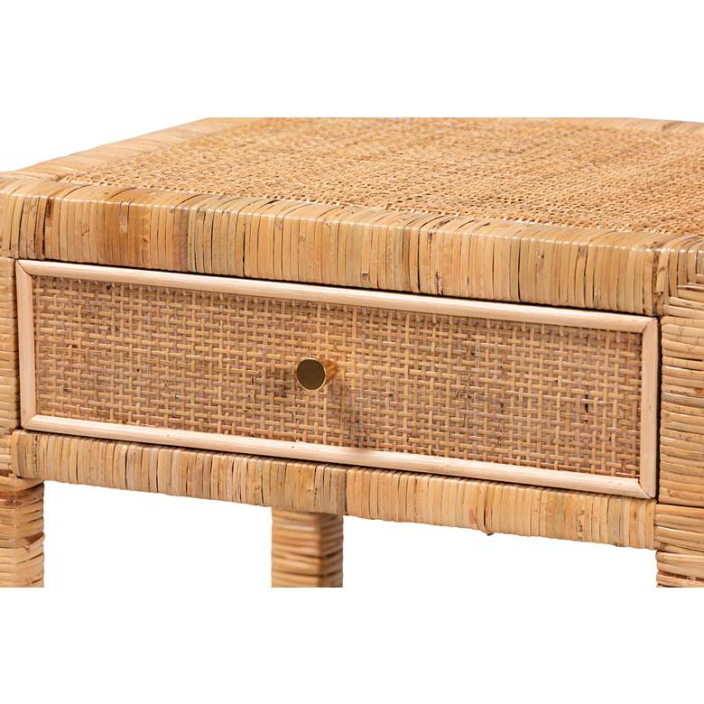 Image 3 Adelia 20 1/2" Wide Natural Brown Rattan 1-Drawer Nightstand more views