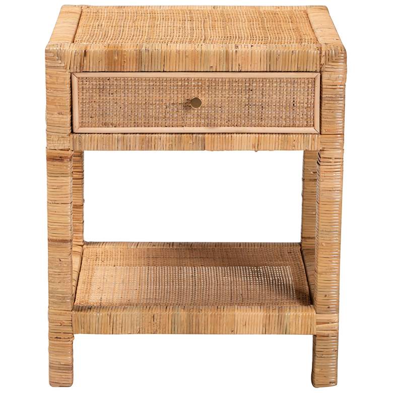 Image 6 Adelia 20 1/2" Wide Natural Brown Rattan 1-Drawer Nightstand more views