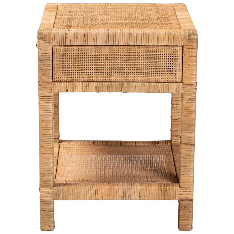 Image 7 Adelia 20 1/2" Wide Natural Brown Rattan 1-Drawer Nightstand more views