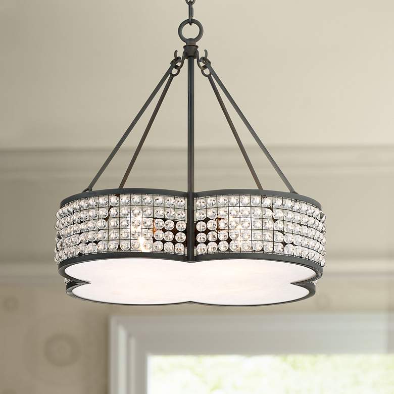 Image 1 Adelia 22 inch Wide Bronze with Clear Beads Pendant Light