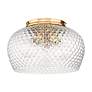 4_Adeline 14" Wide Modern Brushed Gold 3-Light Ceiling Light more views