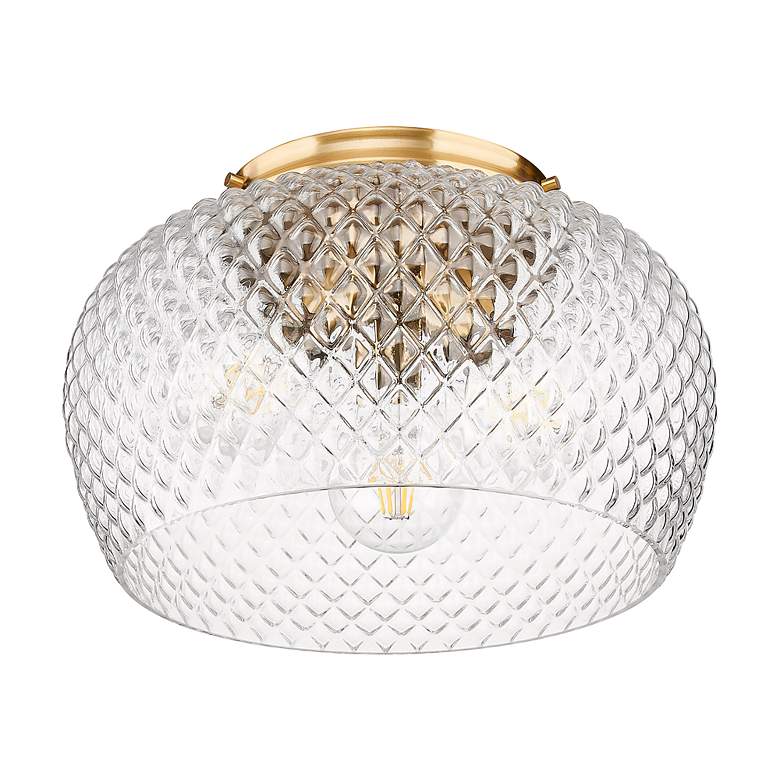 Image 6 Adeline 14" Wide Modern Brushed Gold 3-Light Ceiling Light more views