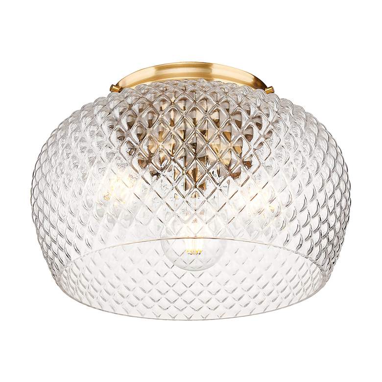 Image 7 Adeline 14" Wide Modern Brushed Gold 3-Light Ceiling Light more views