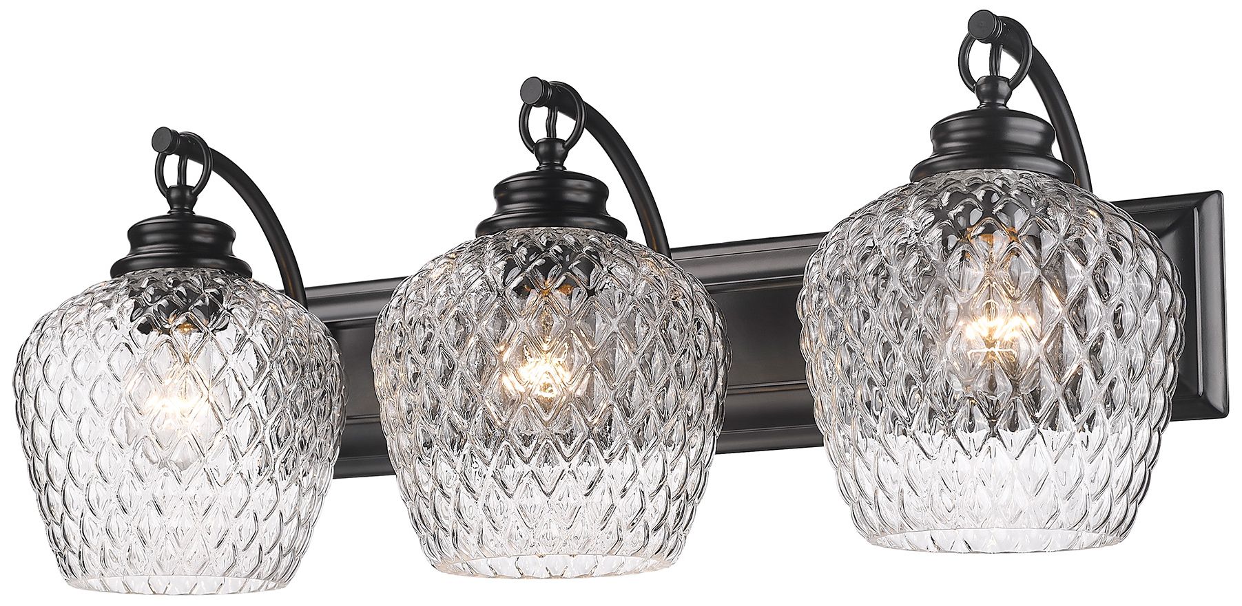 Adeline 26 1/4" Wide Matte Black 3-Light Vanity Bath Light