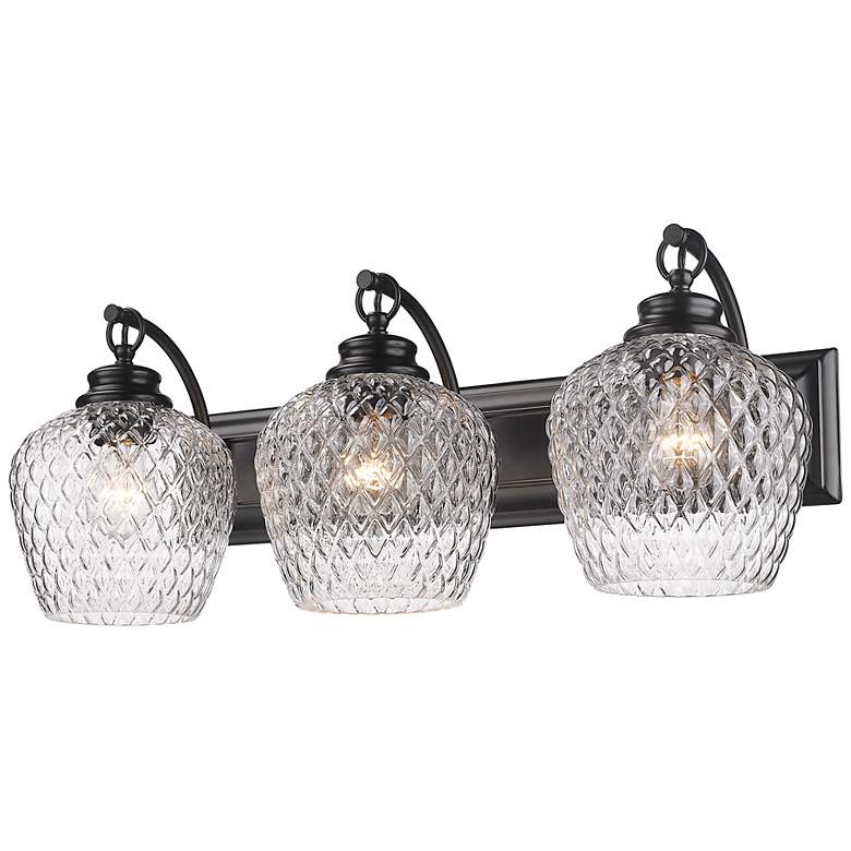 Image 1 Adeline 26 1/4" Wide Matte Black 3-Light Vanity Bath Light