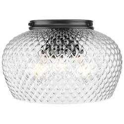 Adeline 3 Light Flush Mount in Matte Black with Clear Glass Shade