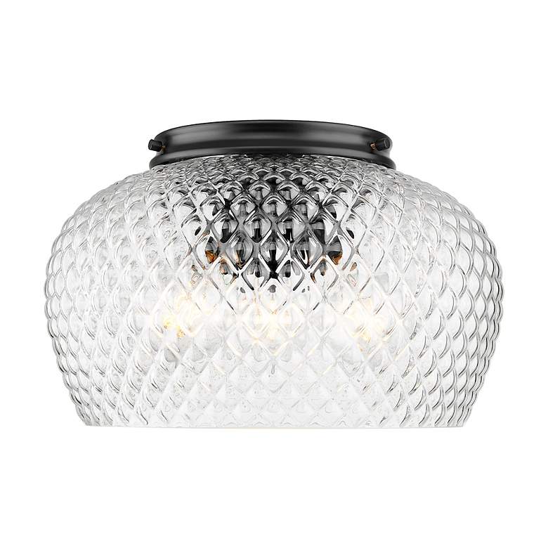 Image 4 Adeline 3 Light Flush Mount in Matte Black with Clear Glass Shade more views
