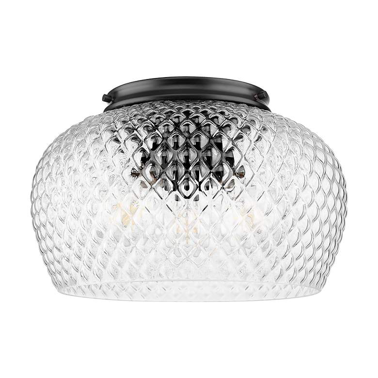 Image 5 Adeline 3 Light Flush Mount in Matte Black with Clear Glass Shade more views